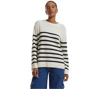 Urban Classics Damen Strickpullover Ladies Rib Striped Sweater gestreift Rundhals M altweiß