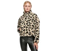 Urban Classics Damen TB5450-Ladies Short AOP Sherpa Troyer Strickjacke, sandleo, XXL
