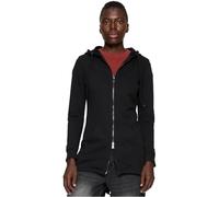 Urban Classics Damen Sweatjacke Ladies Sweat Parka, lange Kapuzenjacke im Stil eines Zip Hoodie, M, Black
