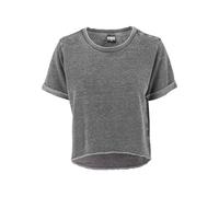 Urban Classics Damen Sweatshirt Cropped Burnout Crew Kurzarm Grau (Darkgrey 00094) S