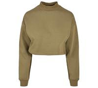 Urban Classics Damen Sweatshirt Ladies Cropped Oversized Sweat High Neck Crew tiniolive 4XL