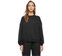 Sweater URBAN CLASSICS "Urban Classics Damen Ladies Oversized Light Terry Crewneck", Damen, Gr. L, schwarz, 70% Baumwolle, 30% Polyester, unifarben, Rundhals, Sweatshirts Sweater (92384129-L) schwarz