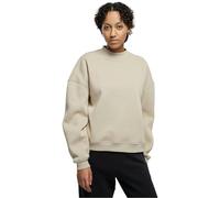 Sweater URBAN CLASSICS "Urban Classics Damen Ladies Oversized Organic Crewneck", Damen, Gr. 3XL, beige (wetsand), 100% Baumwolle, unifarben, Rundhals, Langarm, Sweatshirts (96567365-XXXL) wetsand