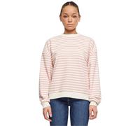 Urban Classics Damen Sweatshirt Ladies Oversized Striped Crewneck, Sweatshirt für Frauen, Oversized, lemonadepink/whitesand, XL