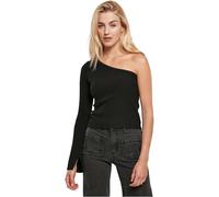Urban Classics Damen Sweatshirt Ladies Short Rib Knit One Sleeve Sweater Black XS