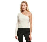 Urban Classics Ladies Short Rib Knit One Sleeve Sweater in Gr. S in Beige