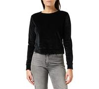 Urban Classics TB1352 Damen Sweatshirt Ladies Short Velvet Crew, , , Gr. X-Small, Schwarz (black 7)