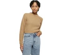 Urban Classics Damen Rundhalspullover Ladies Short Waffle Sweater Gr. XL Beige (warmsand)