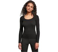 Sweatshirt URBAN CLASSICS "Urban Classics Damen Ladies Wide Neckline Sweater", Damen, Gr. M, schwarz, 35% Viskose, 35% Polyacryl, 30% Polyamid, unifarben, Rundhals, Sweatshirts Sweatshirt (42446066-M)