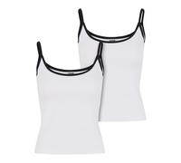 Muskelshirt URBAN CLASSICS "Urban Classics Ladies Contrast Basic Top 2-Pack", Damen, Gr. M, weiß, schwarz, weiß, schwarz, 95% Baumwolle, 5% Elasthan, unifarben, normal, ohne Ausschnitt, Shirts (736627
