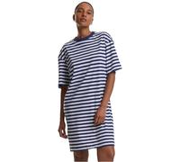 Urban Classics Oversized T-Shirt-Kleid Gestreift Damen Blau Größe M