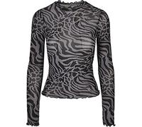 Urban Classics Ladies AOP Mesh Turtleneck Longsleeve Frauen in Gr. M in Schwarz