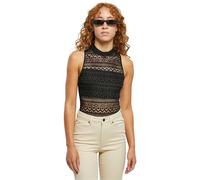 Urban Classics Damen T-Shirt Ladies Crochet Jersey Turtleneck Body Black M