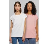 Urban Classics Damen T-Shirt Ladies Extended Shoulder Tee 2-Pack TB771A Lemonadepink/White-XL