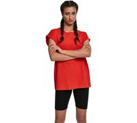 Urban Classics Damen-T-Shirt Extended Shoulder Tee mit überschnittenen Schultern aus Baumwolle Rot S
