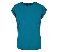 Urban Classics Damen T-Shirt Ladies Extended Shoulder Tee, T-Shirt mit überschnittenen Schultern, aus Baumwolle, erhältlich in vielen Farben, Watergreen, L
