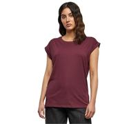 Urban Classics Damen-T-Shirt Extended Shoulder Tee – überschnittene Schultern, Baumwolle – plum M