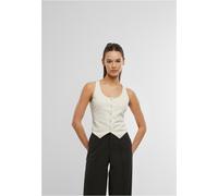 Steppweste URBAN CLASSICS "Urban Classics Ladies Jersey Vest", Damen, Gr. M, sanftes weiß, 100% Polyester, Westen Steppweste (95897204-M) sanftes weiß