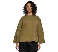 Longsleeve URBAN CLASSICS "Urban Classics Damen Ladies Organic Oversized Longsleeve" Gr. XS, grün (tiniolive) Damen Shirts (54889640-XS) tiniolive