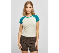 Urban Classics Damen T-Shirt Ladies Organic Stretch Short Retro Baseball Tee Softseagrass-5XL