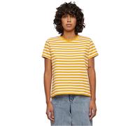 Urban Classics Damen T-Shirt Ladies Regular Striped Tee, gestreiftes T-Shirt für Frauen, Loose Fit, white/magicmango, S
