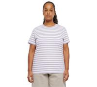 Urban Classics Damen T-Shirt Ladies Regular Striped Tee, gestreiftes T-Shirt für Frauen, Loose Fit, white/dustylilac, L