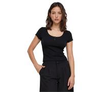 Urban Classics Damen TB6054-Ladies Rib Babylock Tee T-Shirt, Black, 4XL
