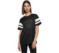 Urban Classics Damen-T-Shirt Ladies Stripe Mesh Tee TB901 Schwarz/Weiß Größe S
