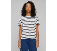Urban Classics Damen T-Shirt Ladies Striped Boxy Tee, gestreiftes T-Shirt für Frauen, black/white, 5XL
