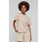 Urban Classics Damen T-Shirt Ladies Striped Boxy Tee TB6059 Lemonadepink/Whitesand-4XL