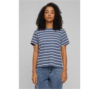Urban Classics Damen T-Shirt Ladies Striped Boxy Tee TB6059 Whitesand/Vintageblue-4XL