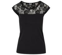 Urban Classics Ladies Top Laces Tee in Gr. S in Schwarz
