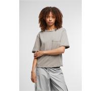 T-Shirt URBAN CLASSICS "Urban Classics Ladies Washed Jersey Boxy Shirt", Damen, Gr. S, steelgrau, 83% Baumwolle, 17% Polyester, unifarben, normal, Rundhals, Shirts T-Shirt (10665535-S) steelgrau