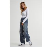 Urban Classics Damen Tapered-Baggy-Jeans Dirty Washed, 100% Baumwolle Größe 29