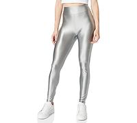 Urban Classics Ladies Highwaist Shiny Metallic Leggings in Gr. XL in Silberfarben