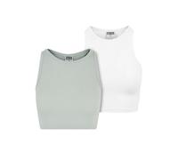 Urban Classics Ladies Cropped Rib Top 2-Pack in Gr. XL in Weiß