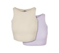 Urban Classics Damen Top Cropped Rib Top – 2er-Pack, Slim-Fit, kurz, XS-5XL