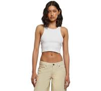 Tanktop URBAN CLASSICS "Urban Classics Damen Ladies Cropped Rib Top", Damen, Gr. XXL, weiß, 97% Baumwolle, 3% Elasthan, unifarben, slim fit, Tops Tanktop (79476516-XXL) weiß