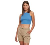Urban Classics Damen Top Cropped Rib Top, geripptes Top für Frauen, kurz geschnitten, Slim Fit, horizonblue, 4XL