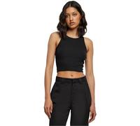 Urban Classics Damen Top Cropped Rib Top – gerippt, kurz geschnitten, Slim Fit – Schwarz S