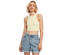 Urban Classics Damen Cropped Rib Top – gerippt, Slim Fit, softyellow, Gr. 3XL
