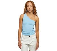 Tanktop URBAN CLASSICS "Urban Classics Damen Ladies Asymmetric Top", Damen, Gr. 3XL, balticblau, 95% Baumwolle, 5% Elasthan, unifarben, slim fit, Tops Tanktop (62020652-XXXL) balticblau