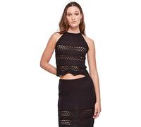 Urban Classics Damen Top Ladies Short Crochet Knit Neckholder Top Black 4XL