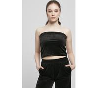 Urban Classics Damen Top TB4522 – kurzes Samt Tube-Top T-Shirt, Schwarz, Größe M