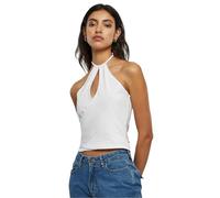 Urban Classics Damen Top Ladies Short Wraped Neckholder Top White XXL
