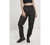 Urban Classics Damen Trainingshose glänzendes Crinkle-Nylon mit Reißverschluss Schwarz Größe S