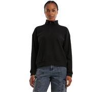 Urban Classics Troyer Ladies Light Terry – Damen Schwarz XS, Halbzip, 70/30 Baumwolle/Polyester