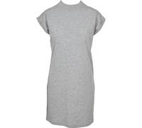 Urban Classics Damen Turtle Extended Shoulder Dress - Baumwoll Kleid mit Stehkragen & überschnittenen Schultern, Regular Fit für Freizeit, Alltag & Streetwear,Grau,5XL
