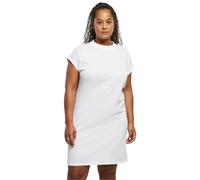 Urban Classics Damen Turtle Extended Shoulder Dress - Baumwoll Kleid mit Stehkragen & überschnittenen Schultern, Regular Fit für Freizeit, Alltag & Streetwear,Weiß,4XL