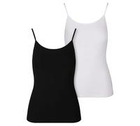 Urban Classics Women's TB7673A-Ladies Basic Tank Top Cotton 2-Pack Undershirt, Black+White, Medium